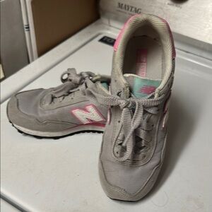 New Balance Gray and Pink Sneakers with Suede and Mesh
